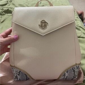 NWOT Glass Ladder & Co. Mini Diana Backpack with Python Print Accents